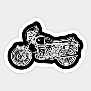 R90S Bike White Sketch Art Sticker